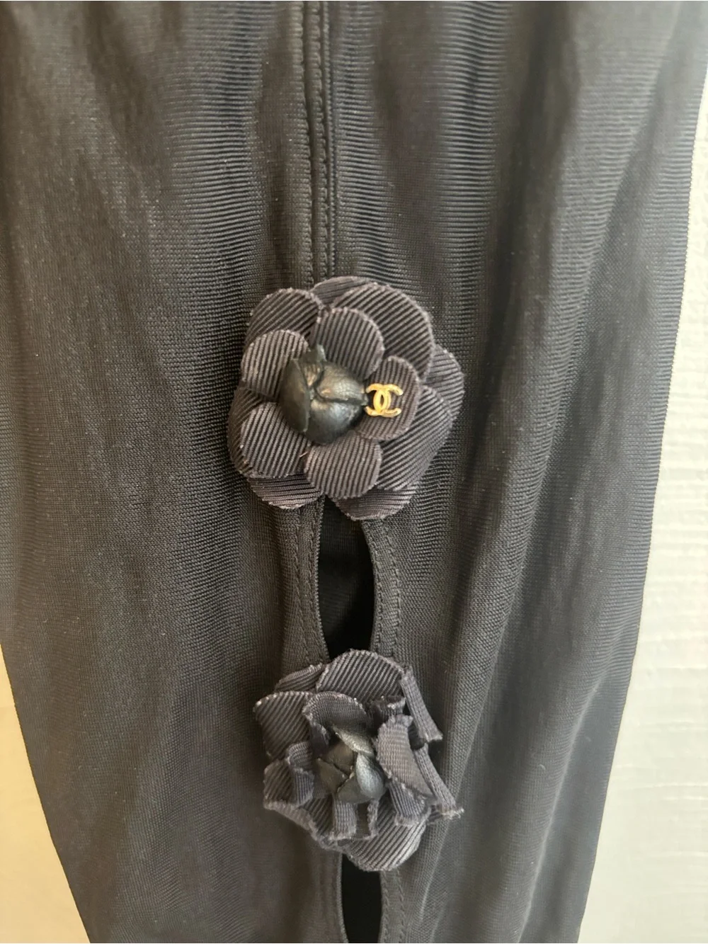 Chanel Camellia Flower Boots -thigh, highs black signature